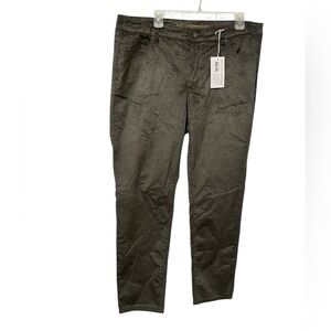 Soft Surroundings green Cotton blnd Velvet Taper Leg pants 18W front pocket bags